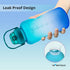 Prometheuz 64oz Motivational Water Bottle with Time Marker & Removable Straw. Leakproof Tritan BPA Free Water Jug for Fitness, Gym and Outdoor Sports, Blue Purple