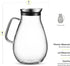 MITBAK 84- OZ Glass Pitcher With Stainless Steel Lid | Beautiful Lightweight Beverage Jug Carafe With A Wide Handle | Great For Cold & Hot Drinks Like Tea, Lemonade, Juice, Water, Coffee, Cold Brew