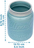 Comfify Wide Mouth Mason Jar Utensil Holder Decorative Kitchenware Organizer Crock, Chip Resistant Ceramic, Dishwasher Safe - Kitchen Caddy Aqua Blue for Countertop, Large Size 7" High