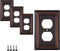 Pack of 4 Wall Plate Outlet Switch Covers by SleekLighting | Decorative oil rubbed bronze | Variety of Styles: Decorator/Duplex/Toggle / & Combo | Size: 1 Gang Duplex