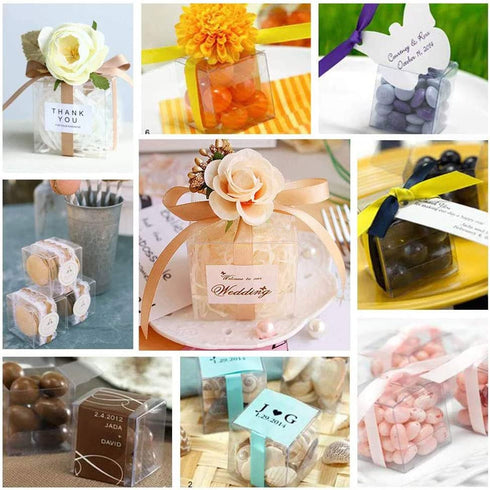 BENECREAT 30PCS 6x2x2" Clear Favor Boxes Gift Packing Boxes for Wedding Party Favors Desserts