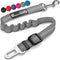 Seat Belt for Dogs with Elastic Bungee Buffer | Car Travel Accessories for Dogs Adjustible, Elastic (Grey)