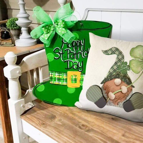 AENEY St Patricks Day Pillow Covers 18x18 Set of 4 St Patricks Day Decorations for Home Gnome Shamrock Clover Lucky St Patricks Day Decorative Throw Pillows Farmhouse St Patricks Day Decor A349-18