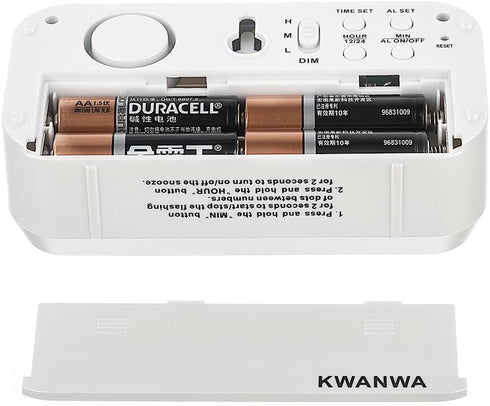 Kwanwa Digital LED Alarm Clock Battery Powered only with Big Numbers Display for Girls Kids Bedrooms