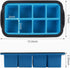 Large Square Silicone Ice Cube Tray with Lid 2 Pack, Flexible 2 inch Ice Cube Mold , Stackable Ice Tray for Freezer,Whiskey,Cocktail,Baby Food Storage,Sauce Soups Freezing Trays,Dishwasher Safe