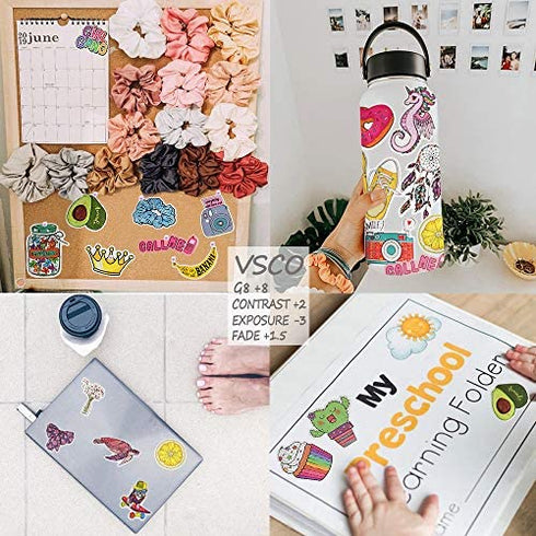 QTL VSCO Stickers for Teen Girls Cute Stickers for Hydroflask Waterproof Stickers for Tween Girls Laptop Stickers for Teen Girls Stickers Packs Gifts for Teens 50Pcs