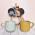 Bosmarlin Large Stoneware Coffee Mug Set of 2, Big Tea Cup for Office and Home, 17 Oz, Dishwasher and Microwave Safe, 1 PCS (Yellow, 2)