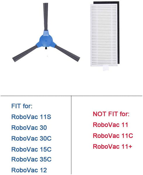 Hyphen-X Replacement Parts Compatible with Eufy RoboVac 11S, RoboVac 30, RoboVac 30C, RoboVac 15C,RoboVac 12, RoboVac 35C Accessory Robotic Vacuum Cleaner Filters, Side Brushes,Rolling Brushes