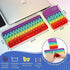 Keyboard Pop It Calculator Small Pop Its Pack, Kids Keyboard Fidget Computer Pop It, Poppet Keyboard Fidget Toy Set ADHD Sensory Fidget Toys Pack for Teens Adult, Stress Relief Fidget Poppers(Rainbow)