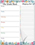 Weekly Meal Planner - Floral Magnetic Notepads for Refrigerator Meal Planning Pad with Tear Off Grocery List 52 weeks 7” X 9”