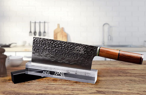 Knife Block / Stand for Single Kitchen Knife - 8'' Anti-Shatter Hand Polished Acrylic Knife Holder without Knives - Cleaver Knife Stand Display for Knife Storage Knife Blade Guard - BLADESMITH