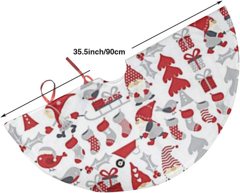 Gnomes Design Challenge Christmas Tree Skirt,36 Inch Christmas White Fluffy Tree Skirt for Christmas Decorations for Xmas Party and Holiday