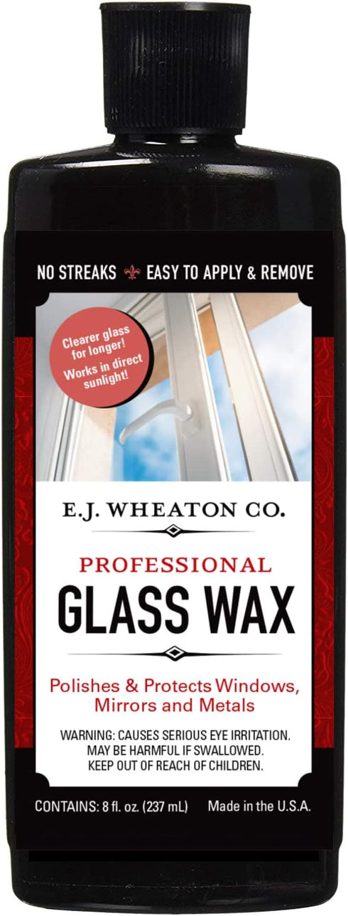 E.J. WHEATON CO. Glass Wax, Polishes and Protects Windows, Mirrors and Metal Surfaces, Dries Chalk White, Easy to Apply and to Remove, Made in USA
