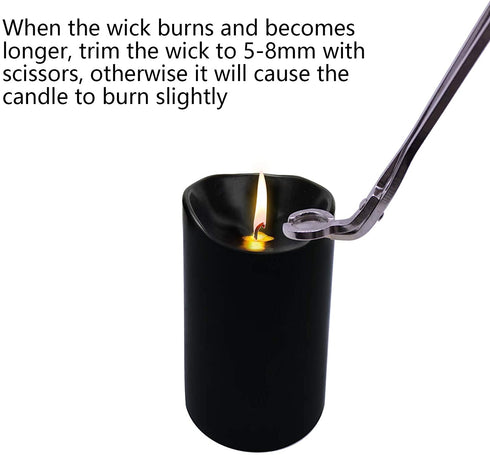 Amusaer Black Pillar Candles 2x3 Inch 12 Packs Unscented Pillar Candles Dripless Soy Candles for Home, Halloween, Party