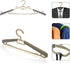 BonDream 6-Pack Heavy Duty Plastic Extra-Wide Arm 15"-23"Suits Clothes Hangers with Swivel Hooks,Perfect for Coat,Jacket,Dress,Shirt,Trousers or closet space saving,Grey&Tan
