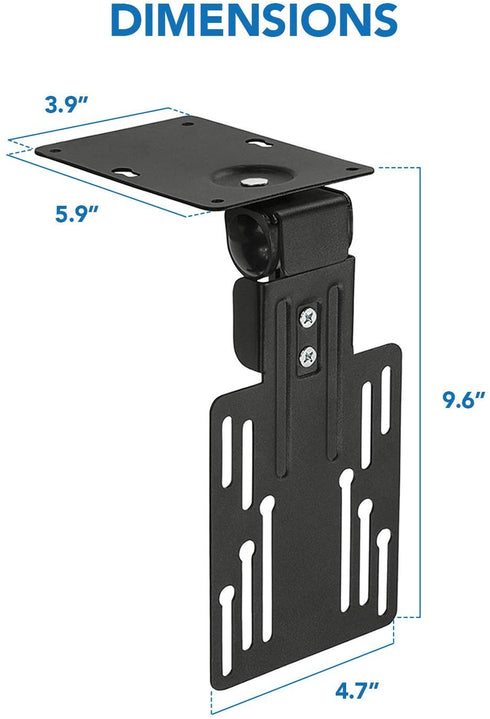 Mount-It! MI-LCDCM Kitchen Under Cabinet Mount TV Ceiling Mount Folding Bracket, 90 Degree Tilt, Fold Down, Swivel for 13 to 23 inch LCD, TV, LED, Monitor, Flat Screens up to VESA 100x100