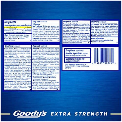 Goody's Extra Strength Headache Powder, Dissolve Packs, 24 Individual Packets