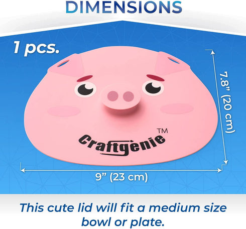 Silicone Microwave Lid - Pig Microwave Plate Cover Premium Bowl Covers for Microwave Cute Pig-Shaped Microwave Cover Food Dishwasher Safe Design