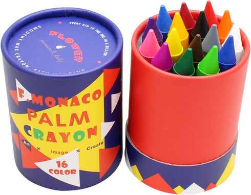 Lebze Jumbo Crayons for Toddlers, 16 Colors Non Toxic Crayons, Easy to Hold Large Crayons for Kids, Safe for Babies and Children Flower Monaco