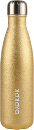 BJPKPK Insulated Water Bottles -17oz/500ml -Stainless Steel Water bottles,Sports water bottles Keep cold for 24 Hours and hot for 12 Hours,BPA Free kids water bottles for School-Glitter Yellow