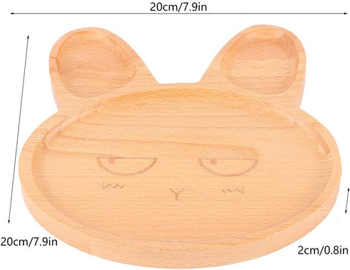 Wooden Food Tray, Dish Plate Dessert Snack Bowl with Compartment Breakfast Serving Platter Dinnerware Set Charcuterie Server Platter