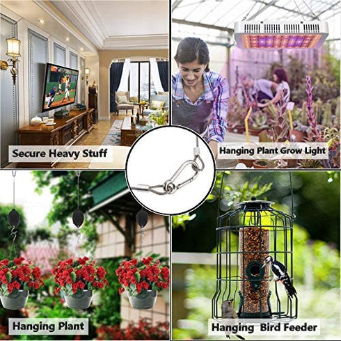 Safety Cable Lock, Stainless Steel Cable with Loops Heavy Duty Bike Lock Hook Flexible Security Steel Cable Wire Lock and Chain for Luggage Hanging Light Plant Picture