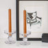Yeeco Glass Candle Holder, 3.5" Tall Pillar Candle Holder, Candle Stand Set of 2, Crystal Candle Holders for Wedding, Dining, Birthday