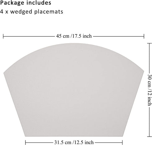 U'Artlines Placemats Faux Leather Set of 4 Round Table Mat Waterproof Coffee Mats Heat Resistant Wedged Place Mat for Kitchen Dining Table (4pcs, Gray)