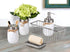 Mason Jar Bathroom Set?5 PCS?- Soap Dispenser, Toothbrush Holder & Flower Vase,Storage Organizer Basket & Soap Dish ,Vanity Organizer Bathroom Kitchen Farmhouse D©cor (5, Brushed Nickel)