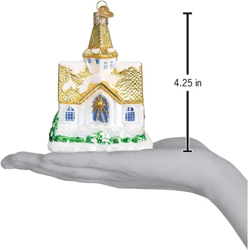 Old World Christmas Church Collection Glass Blown Ornaments for Christmas Tree Golden Cathedral