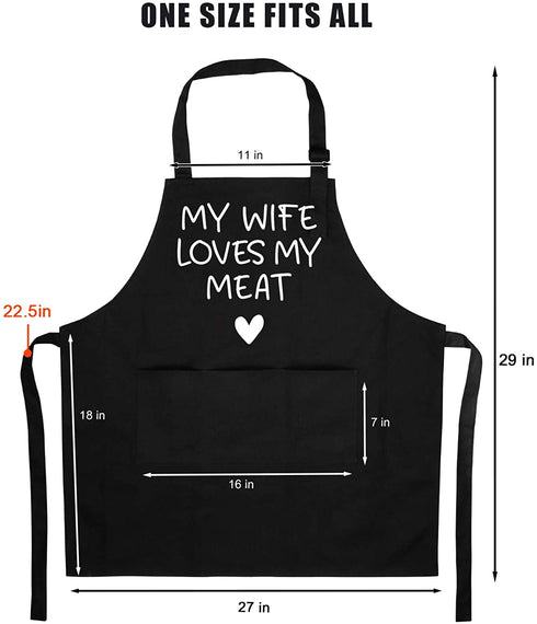 Fairy's Gift Funny Husband Apron - Mens Naughty Anniversary, Birthday Gifts for Husband - Naughty Gifts for Him, Husband Gifts from Wife, Manly Gifts for Men - Funny Husband Anniversary Kitchen Apron