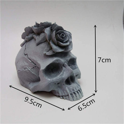 Monaco 3D Rose Skull Silicone Mold Fondant Cake Mold Resin Plaster Chocolate Candle Candy Mold Pink