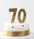 Talking Tables Glitter Number Candle-Premium Quality Cake Topper Decoration Pretty, Sparkly for Kids, Adults, 7th, 70th Birthday Party, Anniversary, Milestone, Height 8cm, 3", Gold 7
