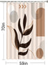 Modern Abstract Shower Curtain Mid Century Shower Curtain Set Minimalist Geometric Plant Arch Curve Sun Waterproof Bathtub Curtains with 12 Hooks Bathroom Decor W59—H70