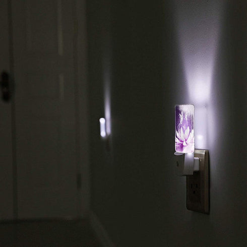 Lotus Flower Plug in LED Night Light Automatic Dusk to Dawn Sensor Wall Decorative for Bright Bathroom Bedroom Kids Room Hallway