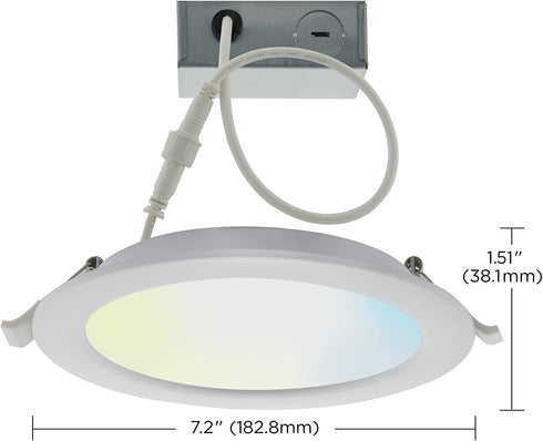 Satco S11262 Starfish 6 Inch Edge-Lit WiFi Smart LED Recessed Downlight, Works with Siri, Alexa, Google Assistant, SmartThings, Tunable White, 850 Lumens