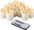 Flameless Candles Tea Lights with Remote Votive LED Flickering Tea Light with Timer, Realistic TeaLights Fake White Candles, Battery Operated Candle 200 Hours Holiday Decor - 1.8" Set of 12 Candles