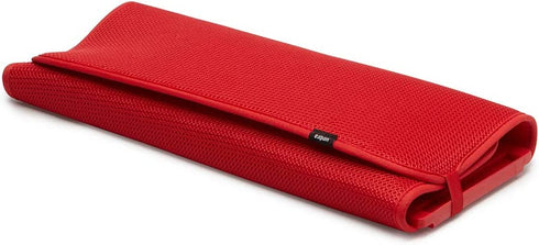 Umbra 330720-505 Udry Rack and Microfiber Dish Drying Mat-Space-Saving Lightweight Design Folds Up for Easy Storage, Standard, Red