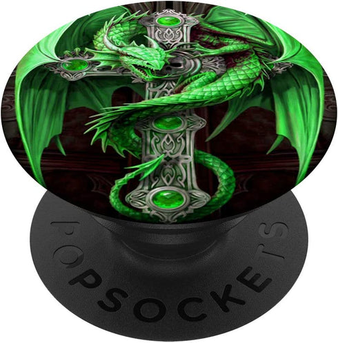 Green dragon art PopSockets PopGrip: Swappable Grip for Phones & Tablets