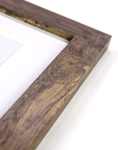 Wooden Picture Frame Wooden Photo Frame for Wall or Tabletop with Mat (Yellow and brown,8x10 inches 2P)