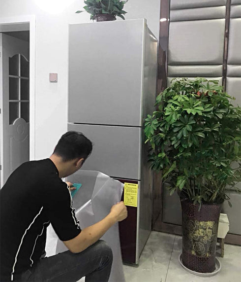 YENHOME 24" x 118" Silver Brush Stainless Steel Wall Paper for Appliances Self Adhesive Vinyl Film Waterproof Peel and Stick Wallpaper Drawer and Shelf Liner for Kitchen Cabinets