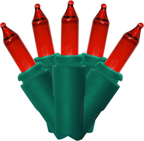 Brite Star 100 Count Mini String to String Lights, Green Wire, Red