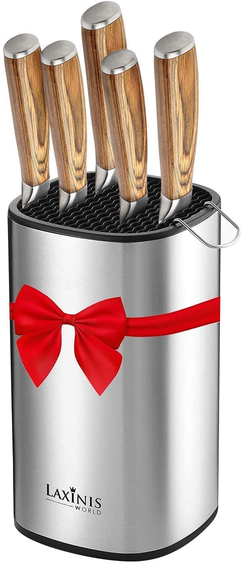 Universal Knife Block, Stainless Steel Knife Holder, Knife Organizer, Modern Rectangular Design, 8.5? by 5?(knives not included)