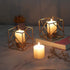 Lovcoala Set of 2 Gold Metal Geometric Tea Light Candle Holder for Tables Decor Living Romm Bathroom Decorations, Tealight Candle Holder for Wedding, Home Decoration, Events and Party