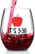 Gtmileo Teacher Wine Glass - It's 3:30 Somewhere 15Oz Stemless Wine Glass - Unique Gifts for Preschool, Elementary, High School Teacher, Professor - Teacher Appreciation Gift