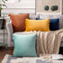 MIULEE Pack of 2 Velvet Soft Solid Decorative Throw Pillow Cover with Tassels Fringe Boho Accent Cushion Case for Couch Sofa Bed 20 x 20 Inch Orange