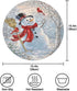 Christmas Snowman Cardinal Round Placemats Set of 6 Table Placemats Xmas Trees New Year Snow Place Mats Tablemats 15 inch for Kitchen Dining Table Dinner Kids Holiday Party