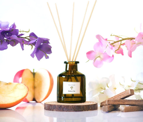 Inspired by The Marriott Hotel Reed Diffuser for Home | Citrusy Grapefruit, Apple / Ocean Breeze / Sandalwood Oil Reed Diffuser & Reed Diffuser Sticks | Essential Oil Reed Diffuser Set - Office Decor