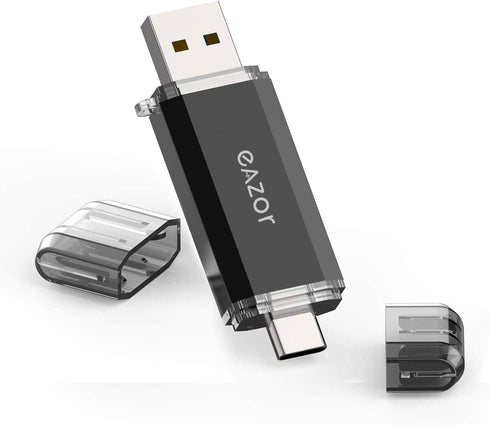 Type C Flash Drive, 64GB 2 in 1 OTG USB C+ USB 3.0 Dual Drive Waterproof Memory Stick with Keychain Metal for Computer, MacBook,Google's Chromebook Pixel,Samsung Galaxy (TYPE-C64GB)