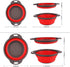 Qimh Collapsible Colander Set of 3, 1 pc 2 quart Collapsible Strainer with Handle, 1 pc 4 quart and 1 pc 2 quart Round Strainers